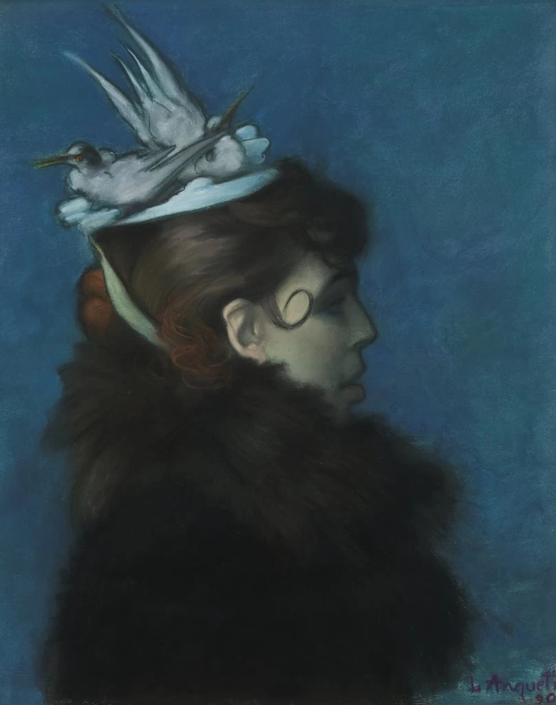 Elegante con uccelli, 1890